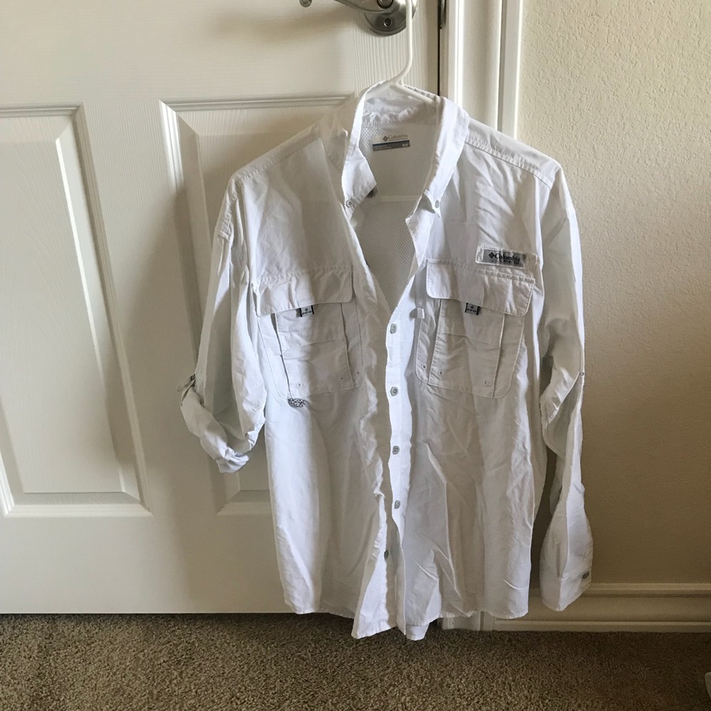SIZE M (MEN’S) COLUMBIA PFG, WHITE
